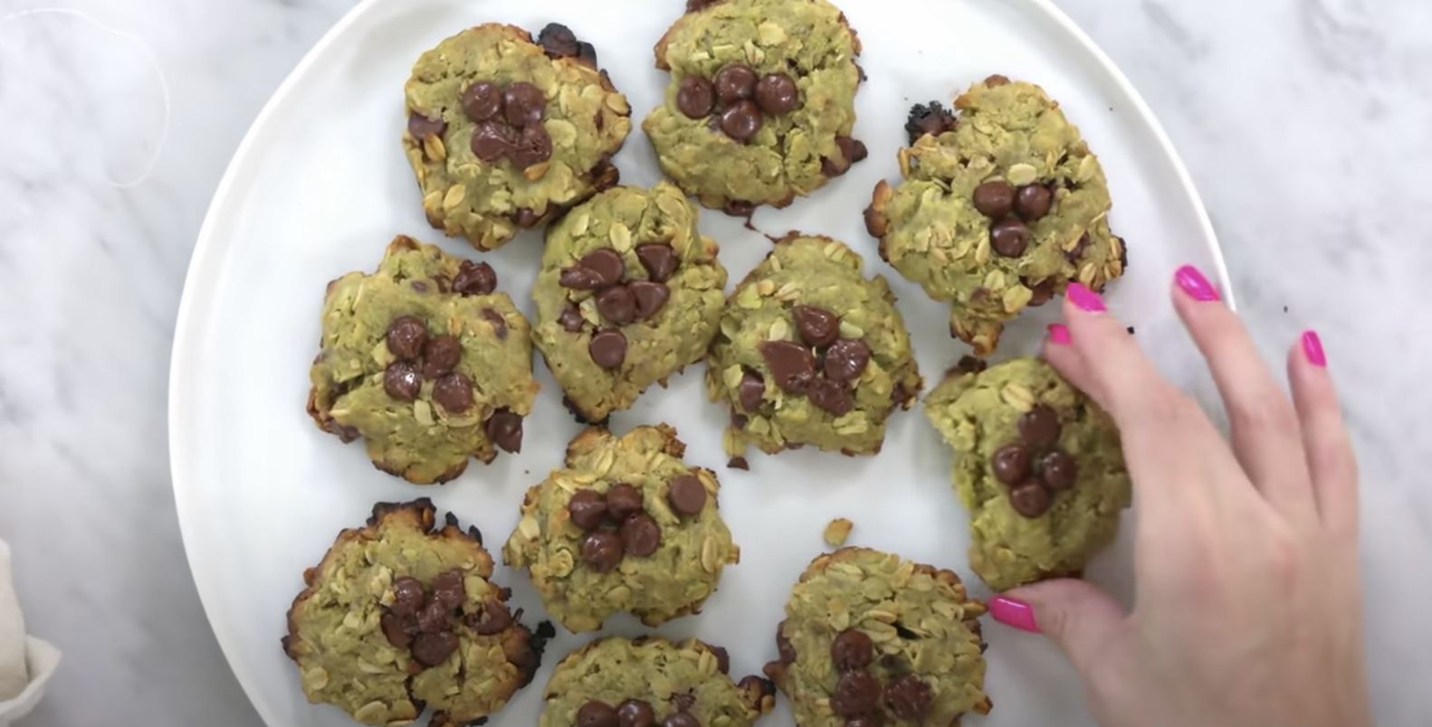 Candice Kumai's matcha chocolate chip cookies, a Selena and Chef recipe