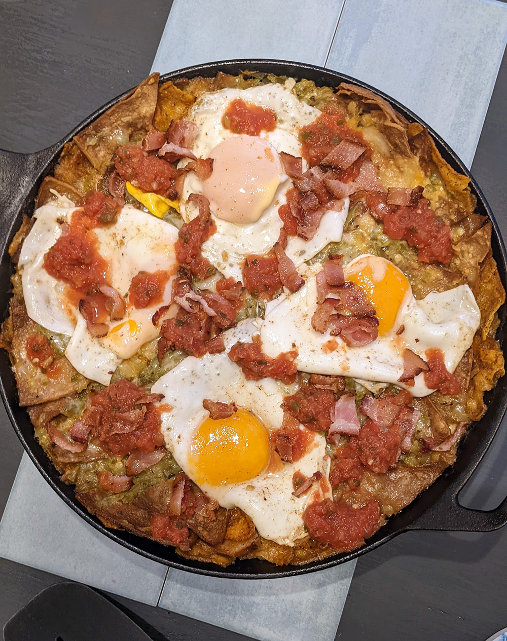 easy chilaquiles recipe using store-bought salsa