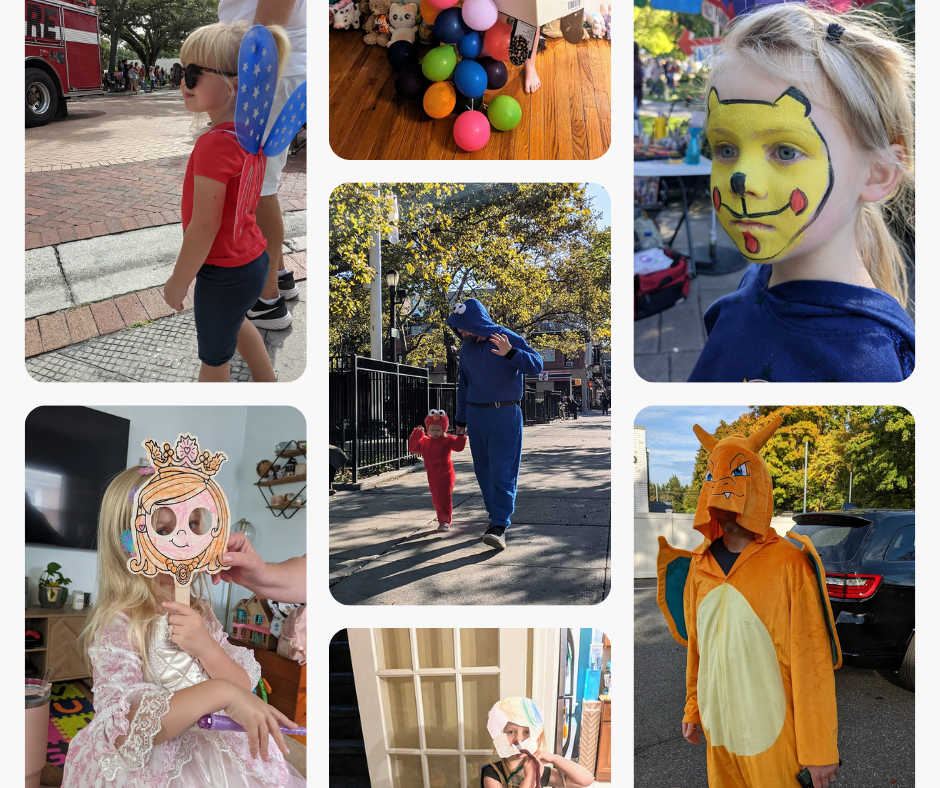 ideas for hosting a kids parade, like making masks and costumes and facepainting