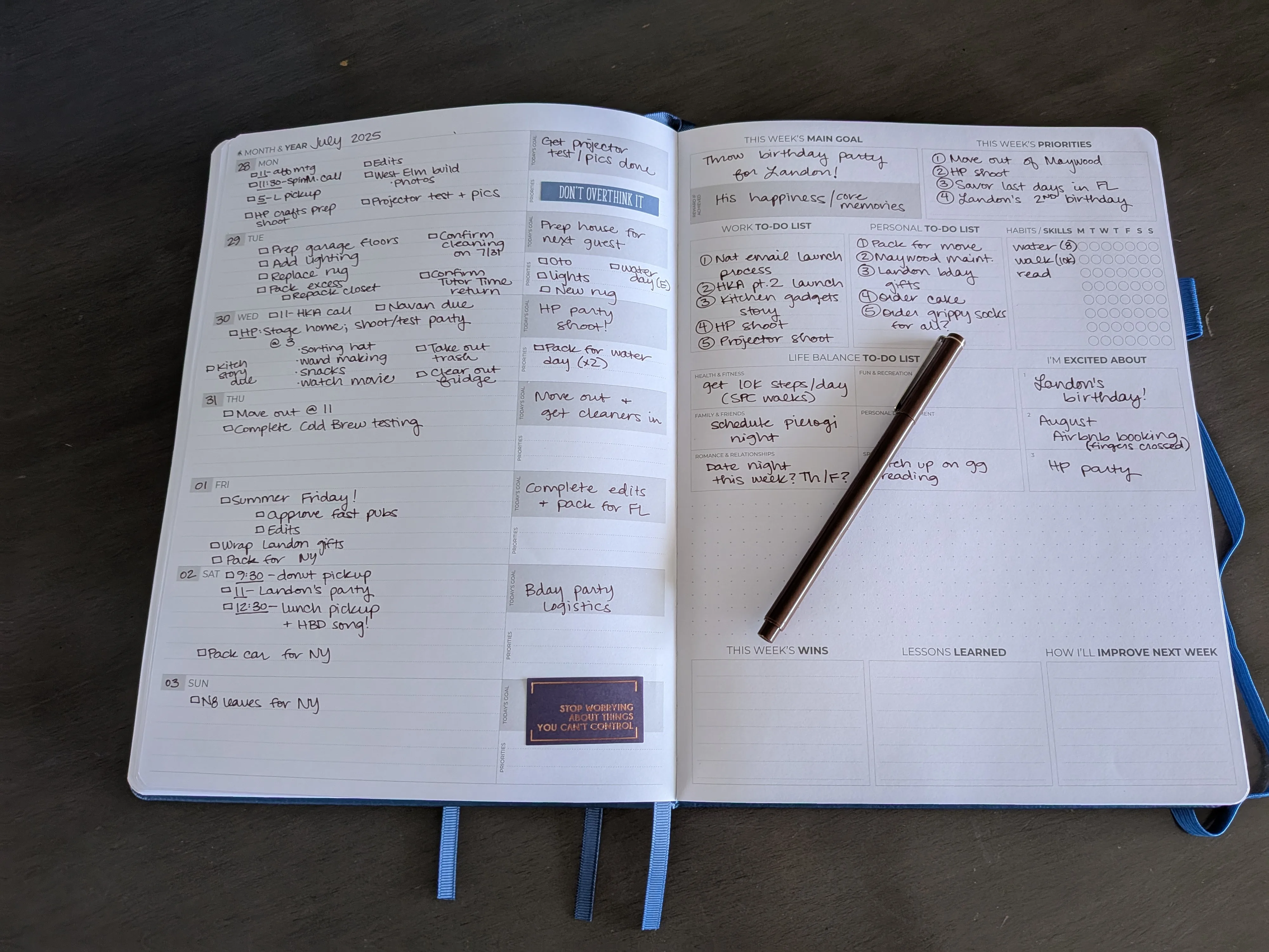planner writing